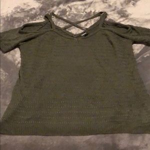 Army Green Cold Shoulder Top Torrid 1X